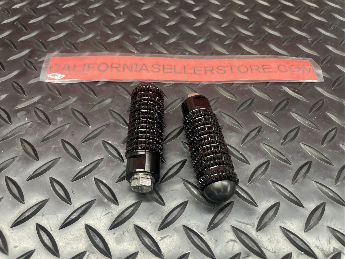 Racing Extra Grip Black Aluminum Foot Pegs 3”  M8 Bolt   #1408