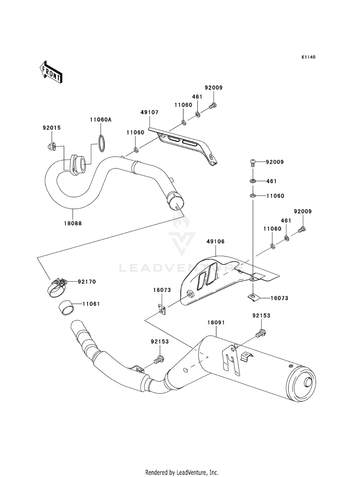 Kawasaki ATV / UTV Genuine OEM EXHAUST GASKET 11061-0360  #0594