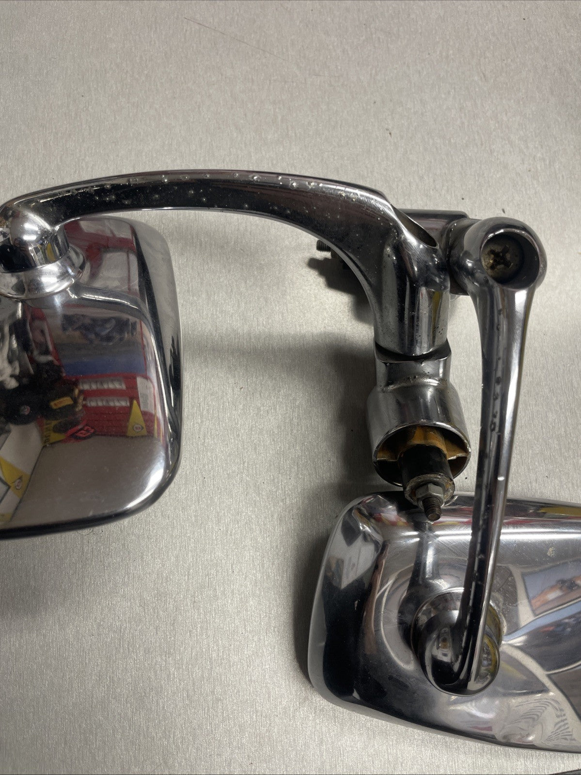 Motorcycle Vintage Napoleon Bar End Mirror Pair - Chrome   #0682