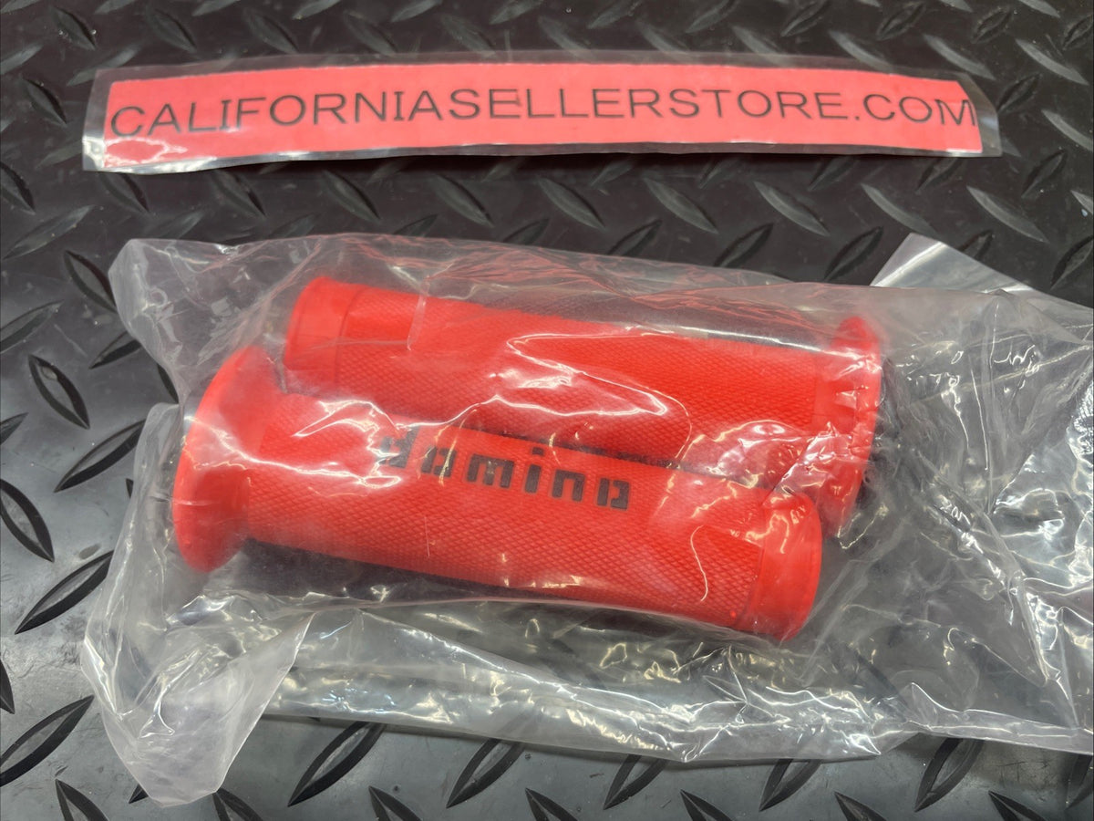Domino Racing Motorcycle Grips 7/8” 22mm Red / Black  #1380