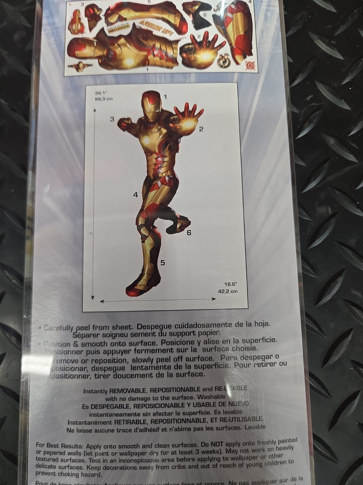 MARVEL AVENGERS - IRON MAN 3 PEEL & STICK GIANT WALL DECALS - RMK2339GM #1159