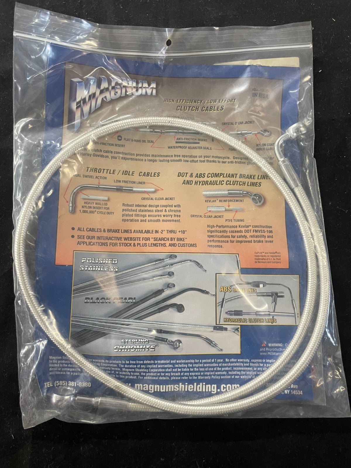 MAGNUM SHIELDING E-Z  Braided Single Disc Front Brake Line 180/90° 43"   #0206