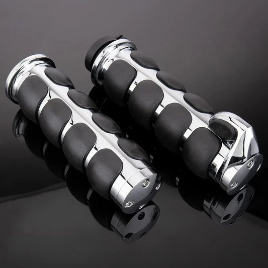 1" Motorcycle Handle Bar Hand Grips Harley Road King Softail Electra Glide #0499