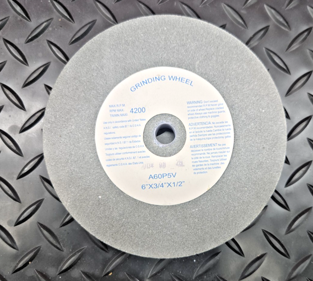 6" FINE GRIT Bench Grinder Stone Wheel 3/4"  x 1/2"   #0528