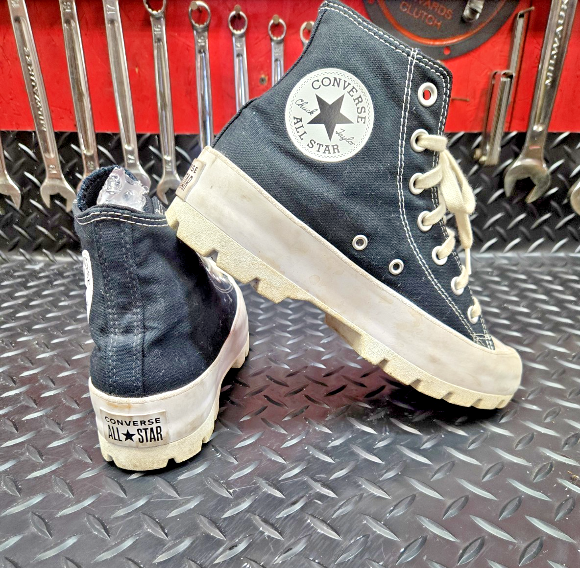 CONVERSE Size 7.5 Chuck Taylor All Star Lugged High Black WOMAN #0501