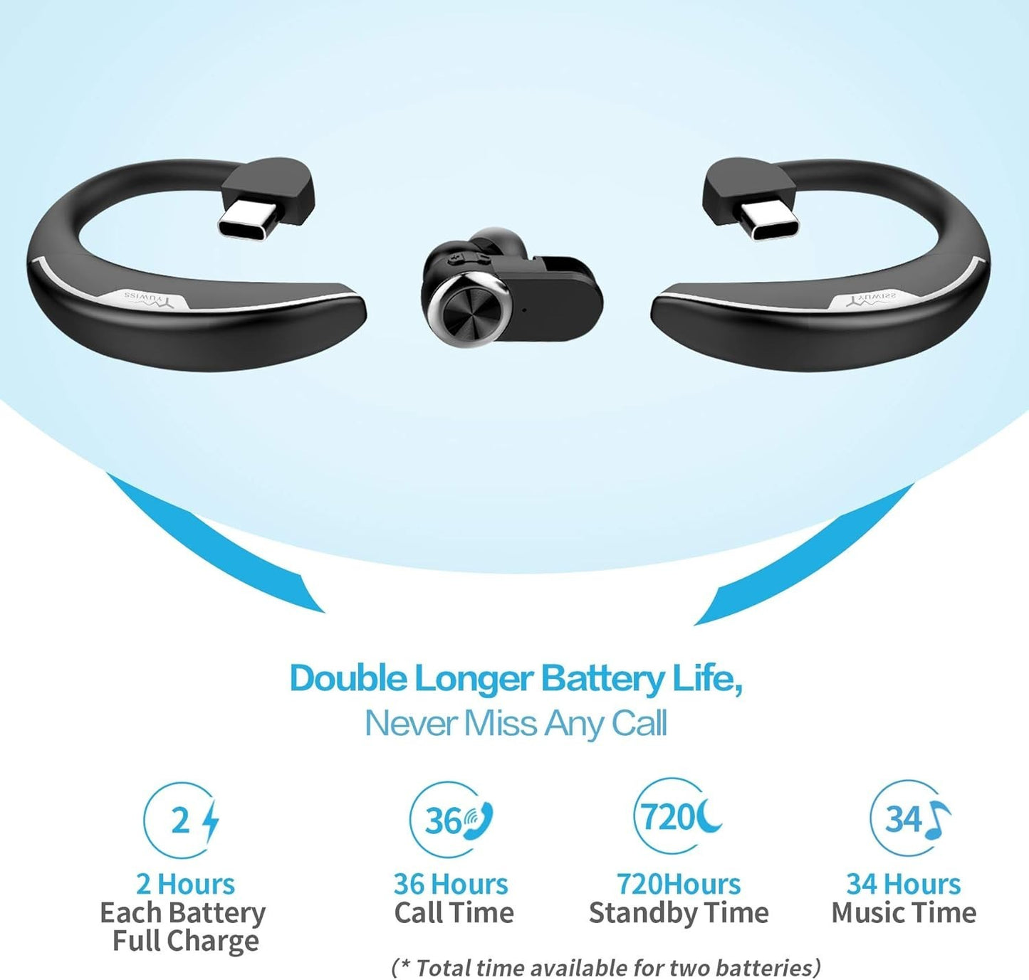 YUWISS Y6 Bluetooth Earpiece w/Mic Wireless Headphones HEADSET   #0221