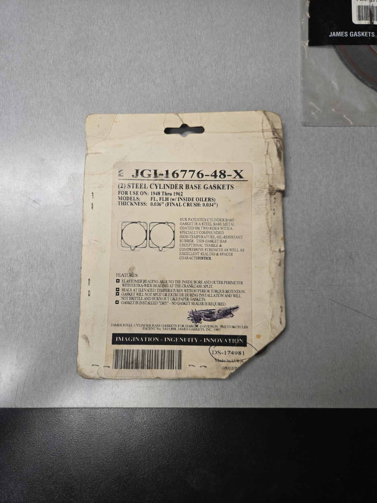 CC@16.99 James Gasket Front Cylinder Base Gasket Big Twin - 10 Pack | 16776-48