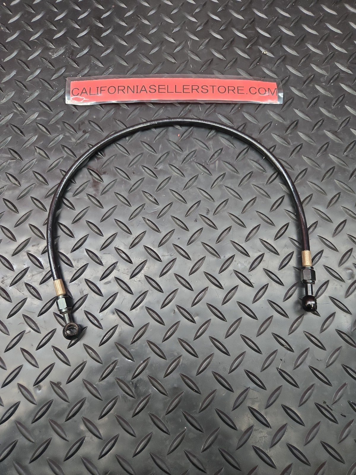 24"  Braided Brake Line Hose Black Aluminum Banjos Adjustable #1360