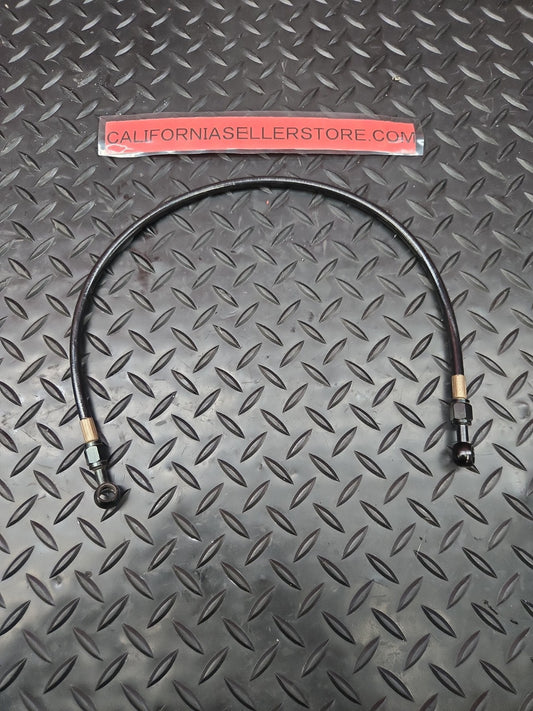 24"  Braided Brake Line Hose Black Aluminum Banjos Adjustable #1360