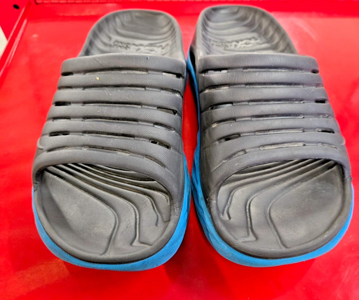 Hoka Ora Recovery Slide Womens Size 8 black blue Comfort Sandal Light #0414