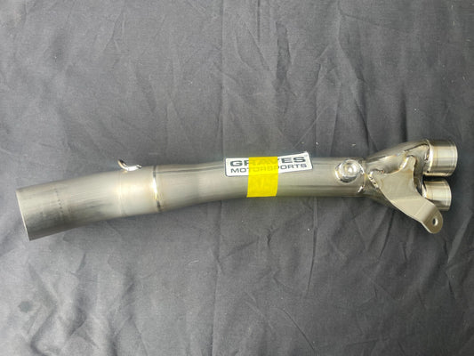 Kawasaki ZX10R Graves Exhaust Mid Pipe Titanium 2016-24 FIT ONLY GRAVES HEATERS