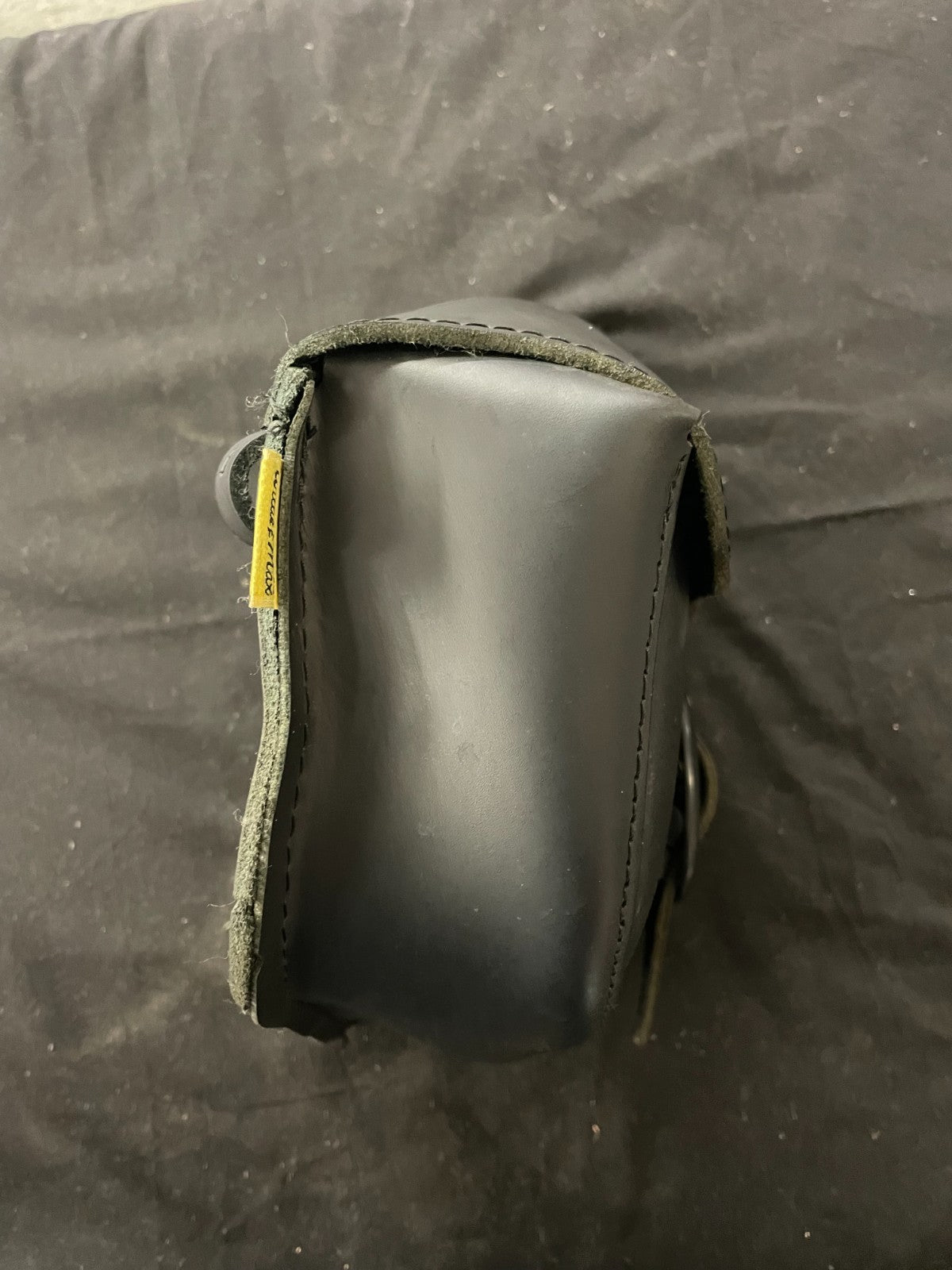 Black Leather Saddle Bag Luggage Tool Side Bag Harley Cafe Racer Custom  #0230