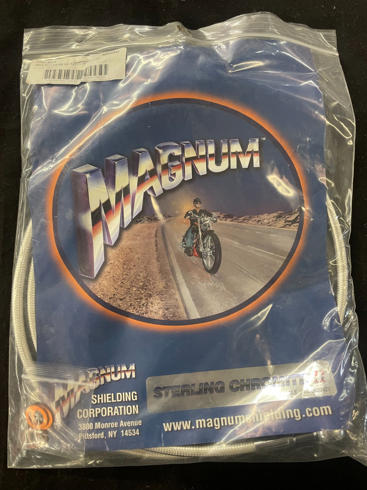 MAGNUM SHIELDING E-Z  Braided Single Disc Front Brake Line 180/90° 43"   #0206
