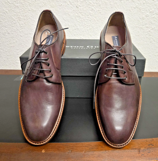 ASTON GREY COLLECTION leather BARRY CHESTNUT 500511 size 8 ORIGINAL BOX #0391
