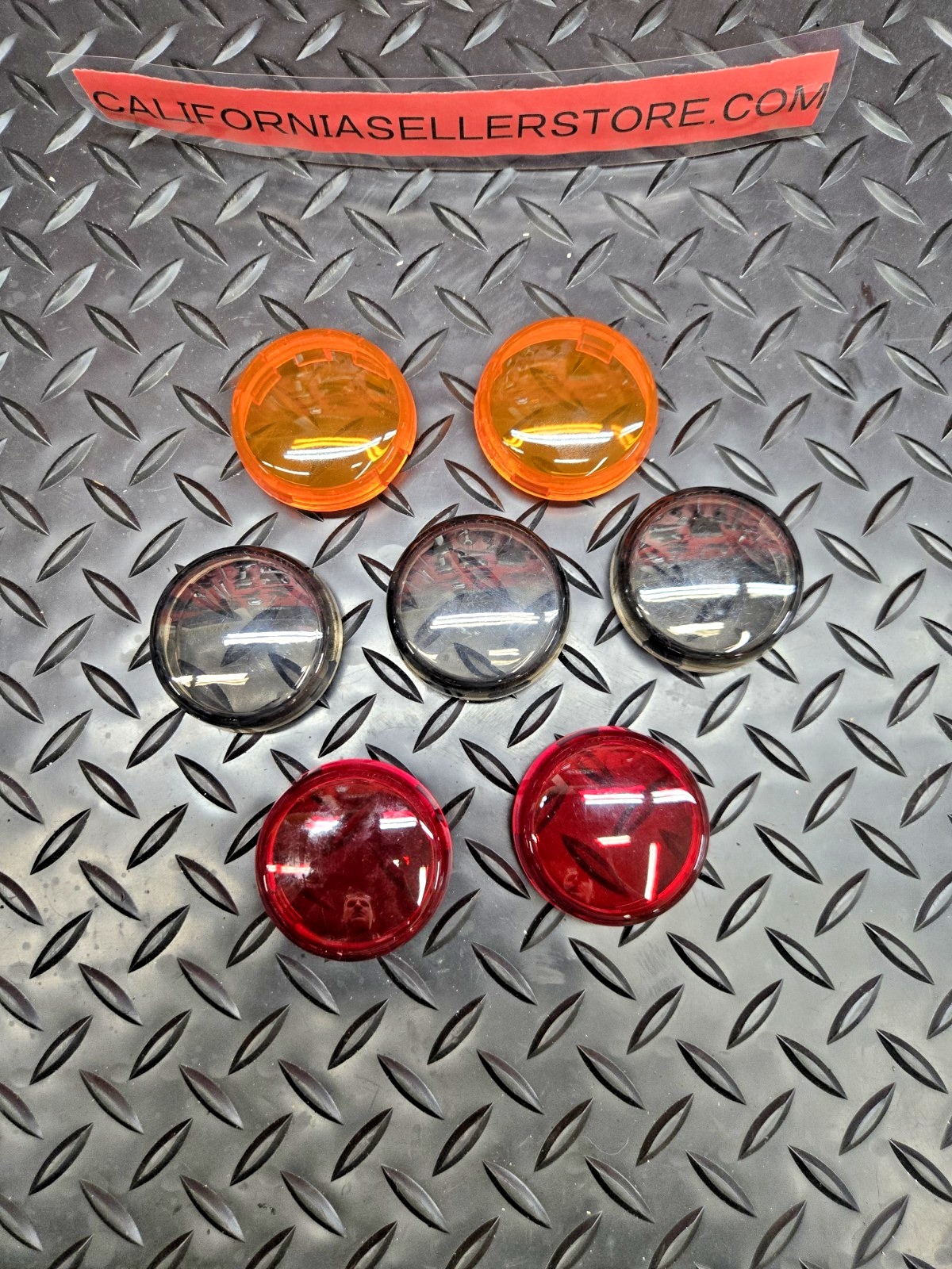 RED AMBE SMOKE Turn Signal Lens Covers Harley Bullet Dome Style SOLD EACH #0762