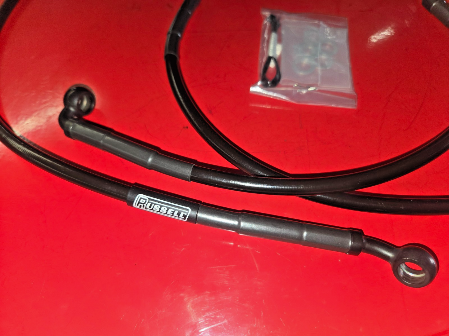 Russell R08756DS Braided Front Brake Line Kit 2008+ Touring FLHX NON-ABS  #0431