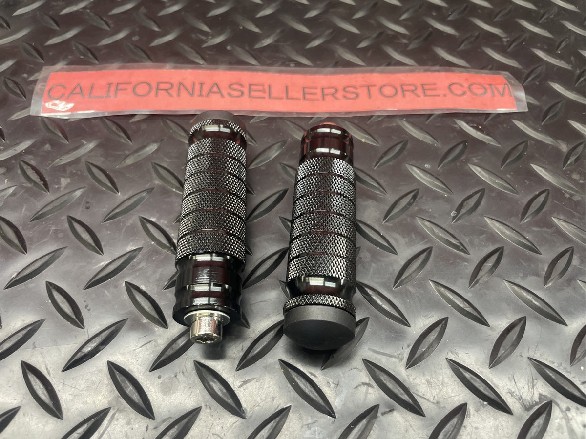 Racing Black Aluminum Foot Pegs 3 1/2”  M8 Bolt   #1407