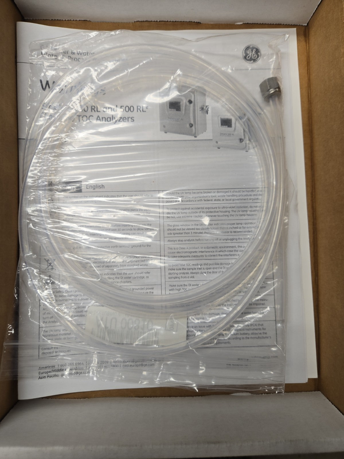 GE Sievers 500 RL RL* OM-LINE TOC ANALYZERS Accessories #1251