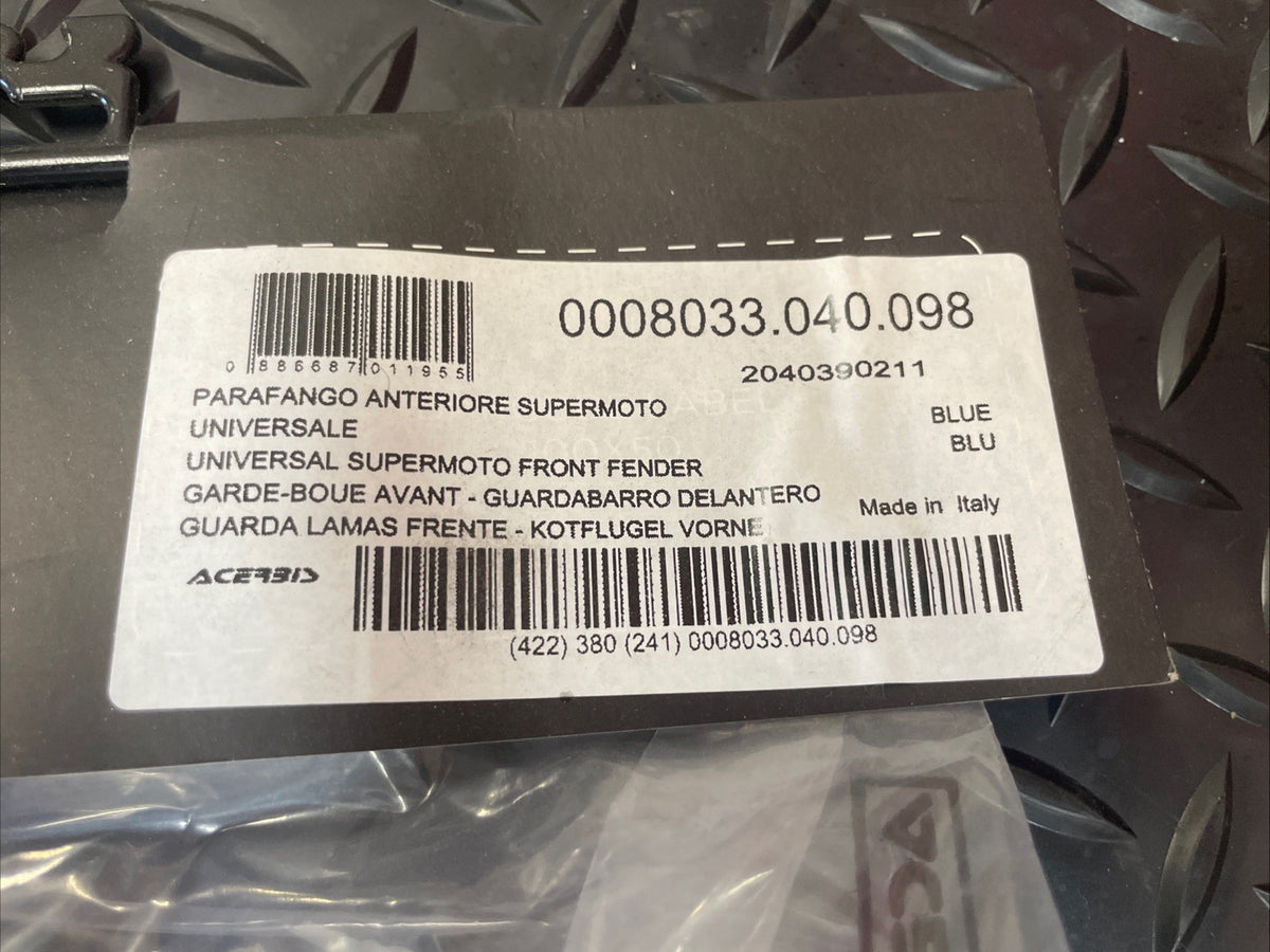 ACERBIS 0008033.040.098 2040390211 Universal Supermoto Front Fender Blue  #1179