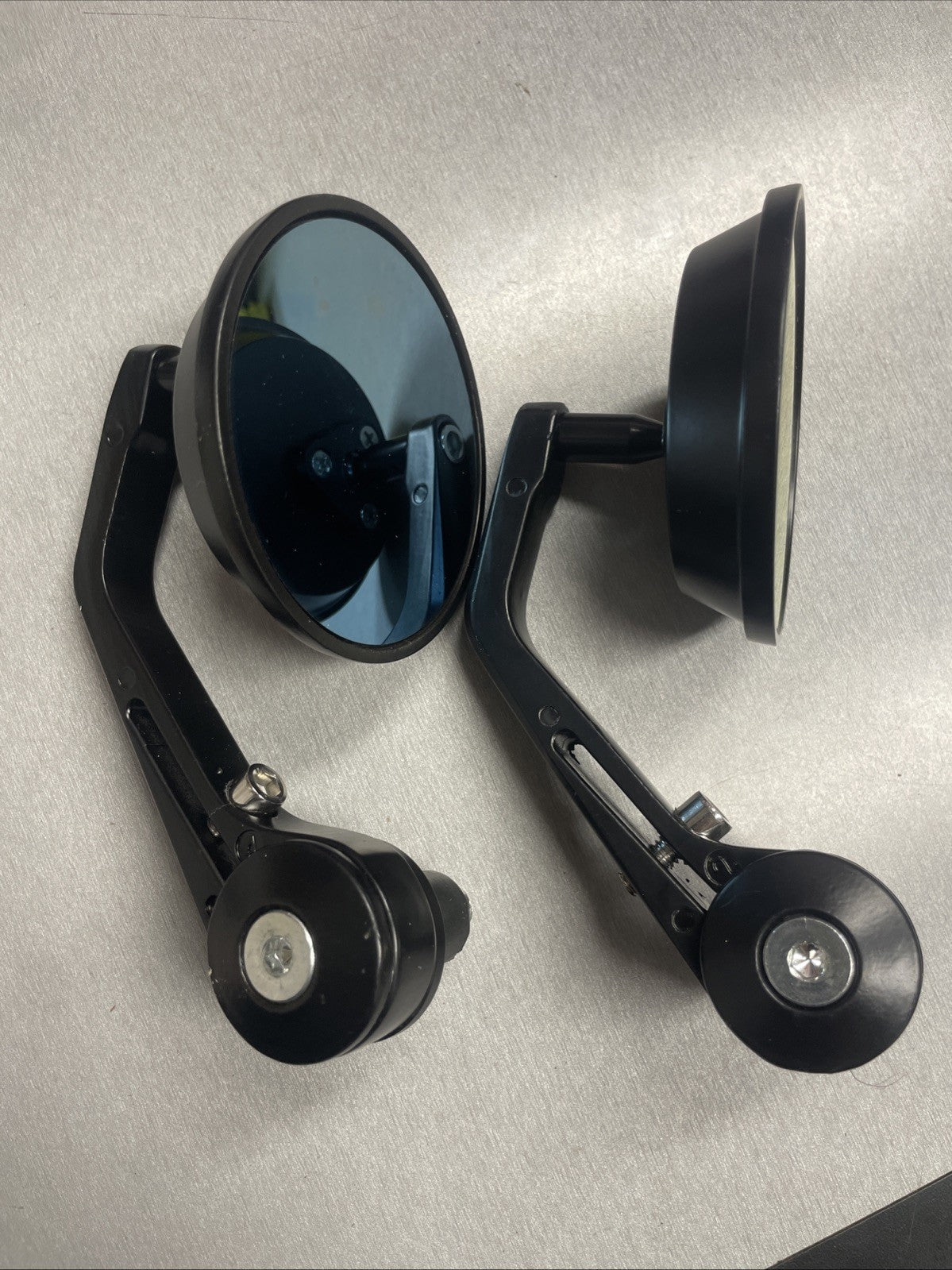 Motorcycles Bar End Round Mirrors Cafe Racer Style   #0687