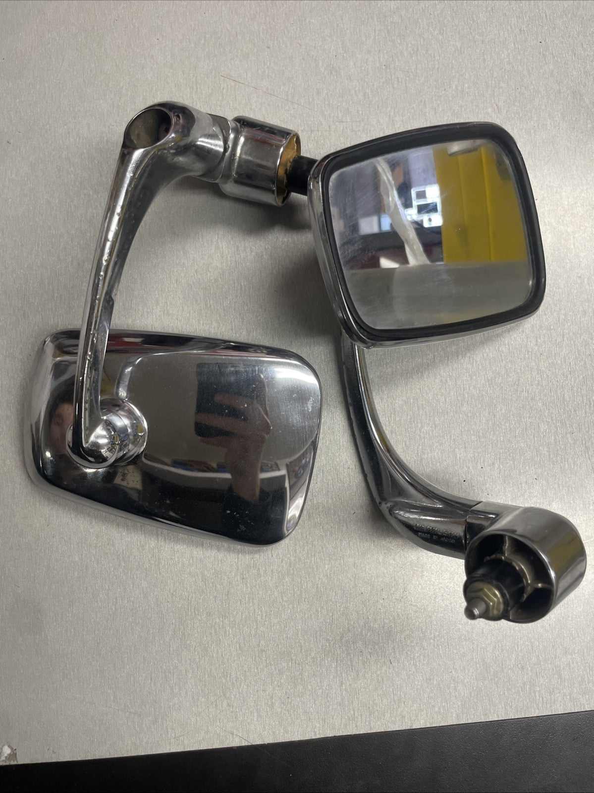 Motorcycle Vintage Napoleon Bar End Mirror Pair - Chrome   #0682