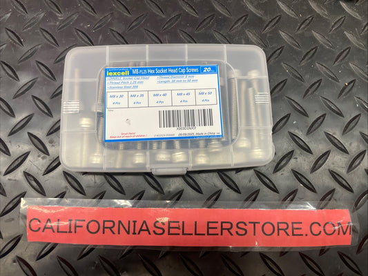 20pcs M8 Screws Assortment kit M8x30/35/40/45/50mm Hex Socket Head #1377