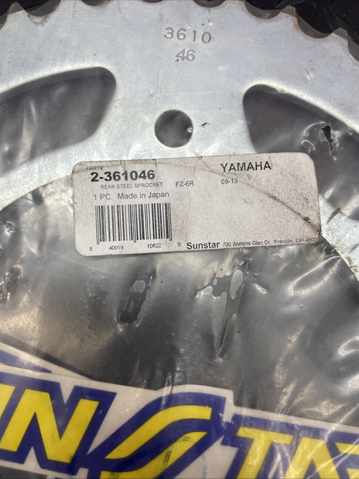 Yamaha FZ-6R 2009/13 Sunstar 2-361046 - Steel Rear Sprocket, 46T  #0825