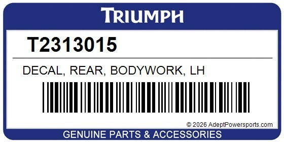 Triumph OEM Decal, Rear, Bodywork, STREET TRIPLE RS  LEFT - T2313015 #1230