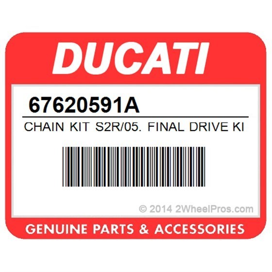 Ducati 800 Monster S2R 05-08 Chain Kit OEM GENUINE OPEN BOX 67620591A #0356