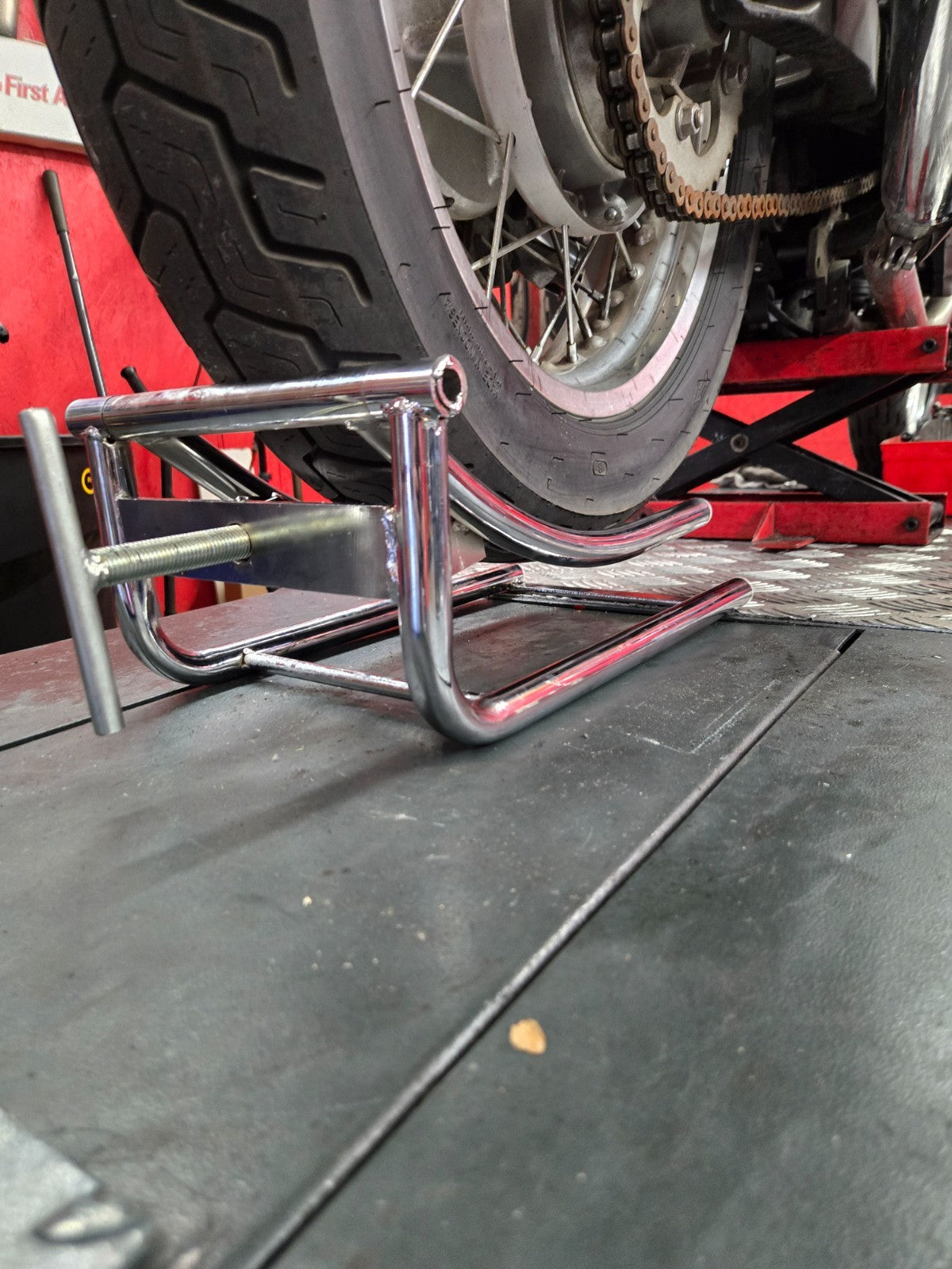 Motorcycle Tire Installation Assistance Tool Adjustable Lifting Frame  #0349