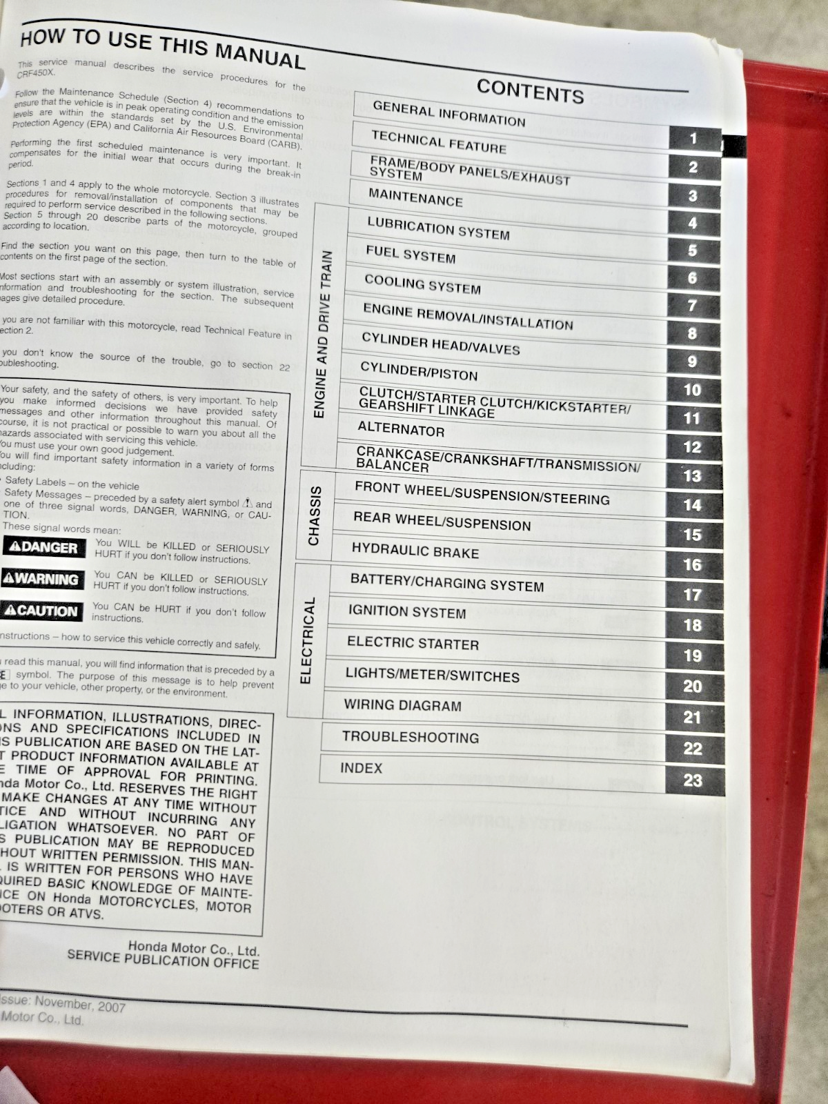 HONDA 2006 CRF450X OWNER'S MANUAL & COMPETITION HANDBOOK #0554