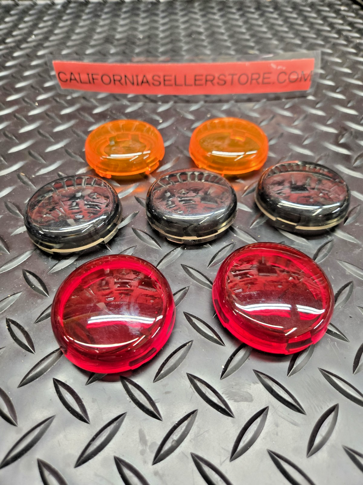 RED AMBE SMOKE Turn Signal Lens Covers Harley Bullet Dome Style SOLD EACH #0762