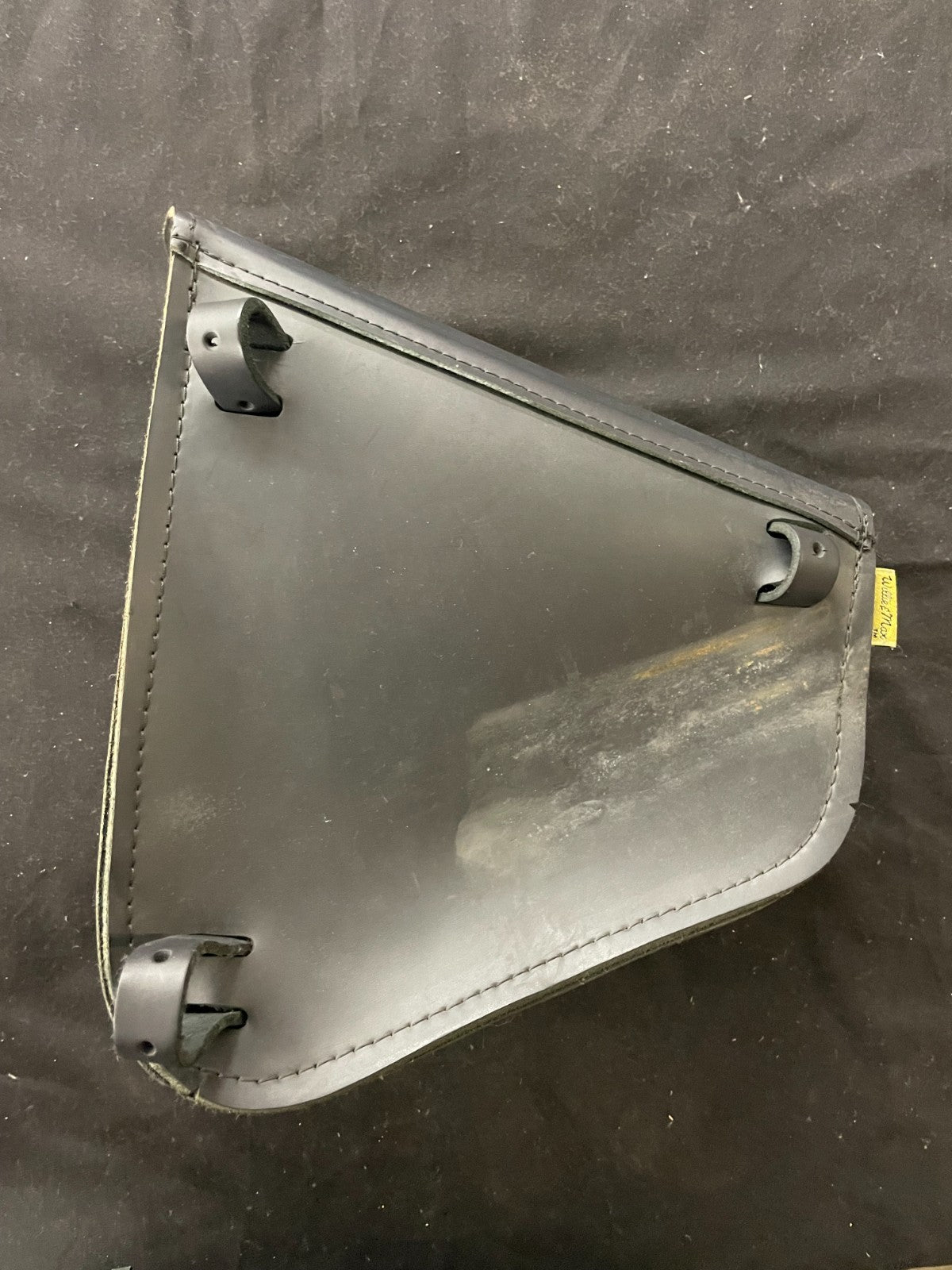 Black Leather Saddle Bag Luggage Tool Side Bag Harley Cafe Racer Custom  #0230