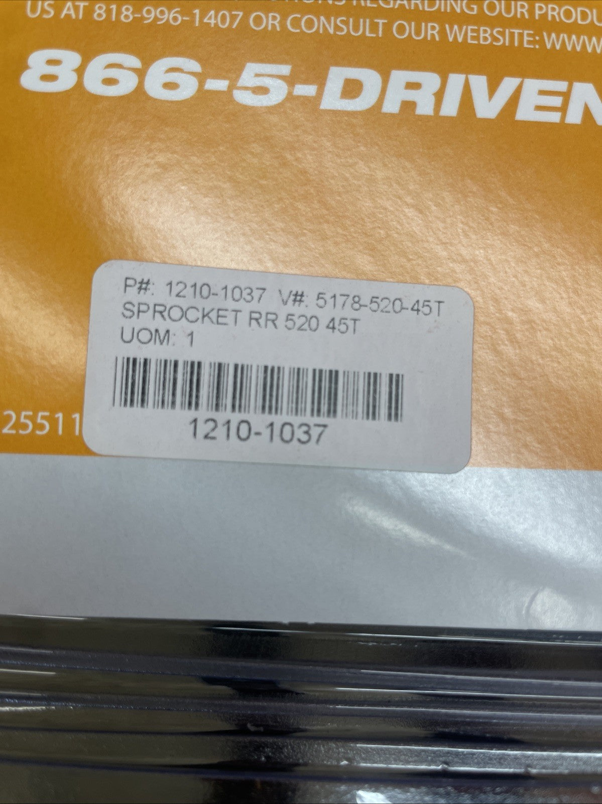 BMW S1000RR 2009/18 DRIVEN RACING Steel Rear Sprocket 5178-520-45T #0817