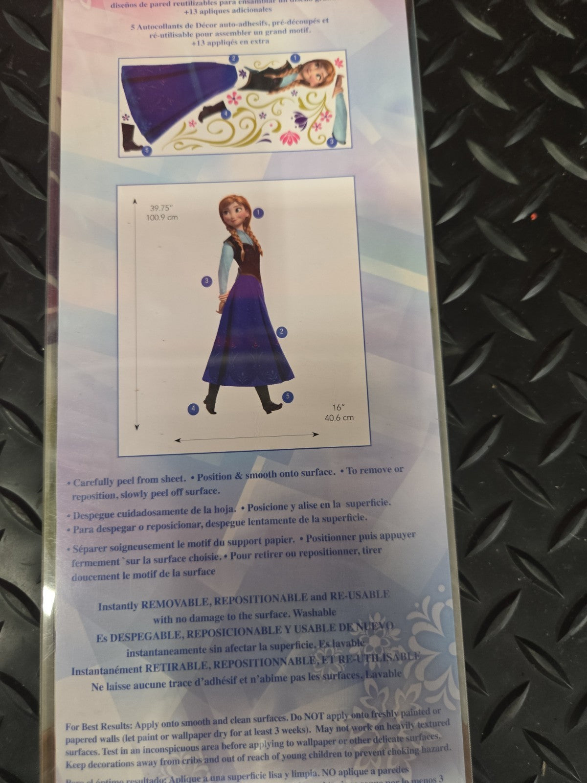 Disney Frozen Princess Anna Wall Decoration Decal Reusable #1154