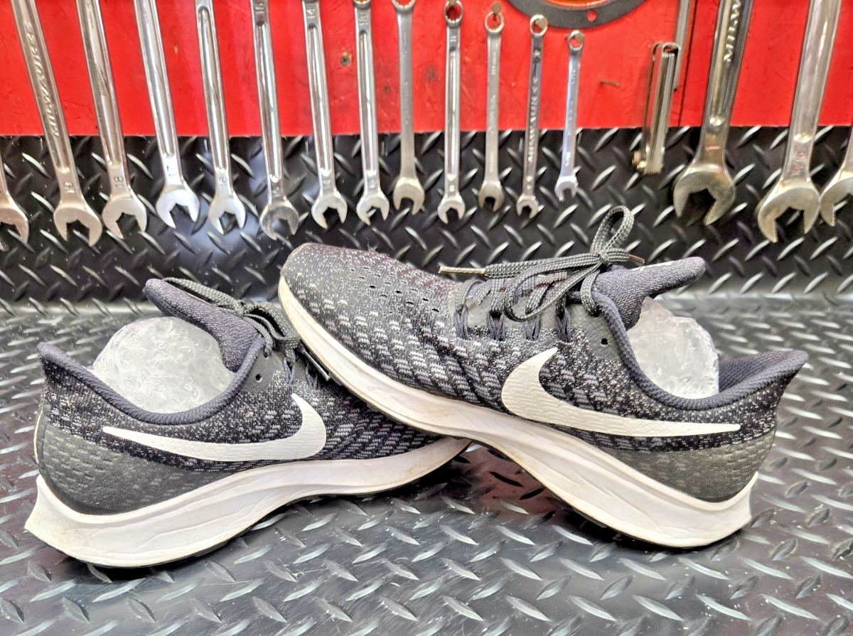 Nike Zoom Pegasus 35 Women US 8 Running Shoes 942855-001 Black White #0502