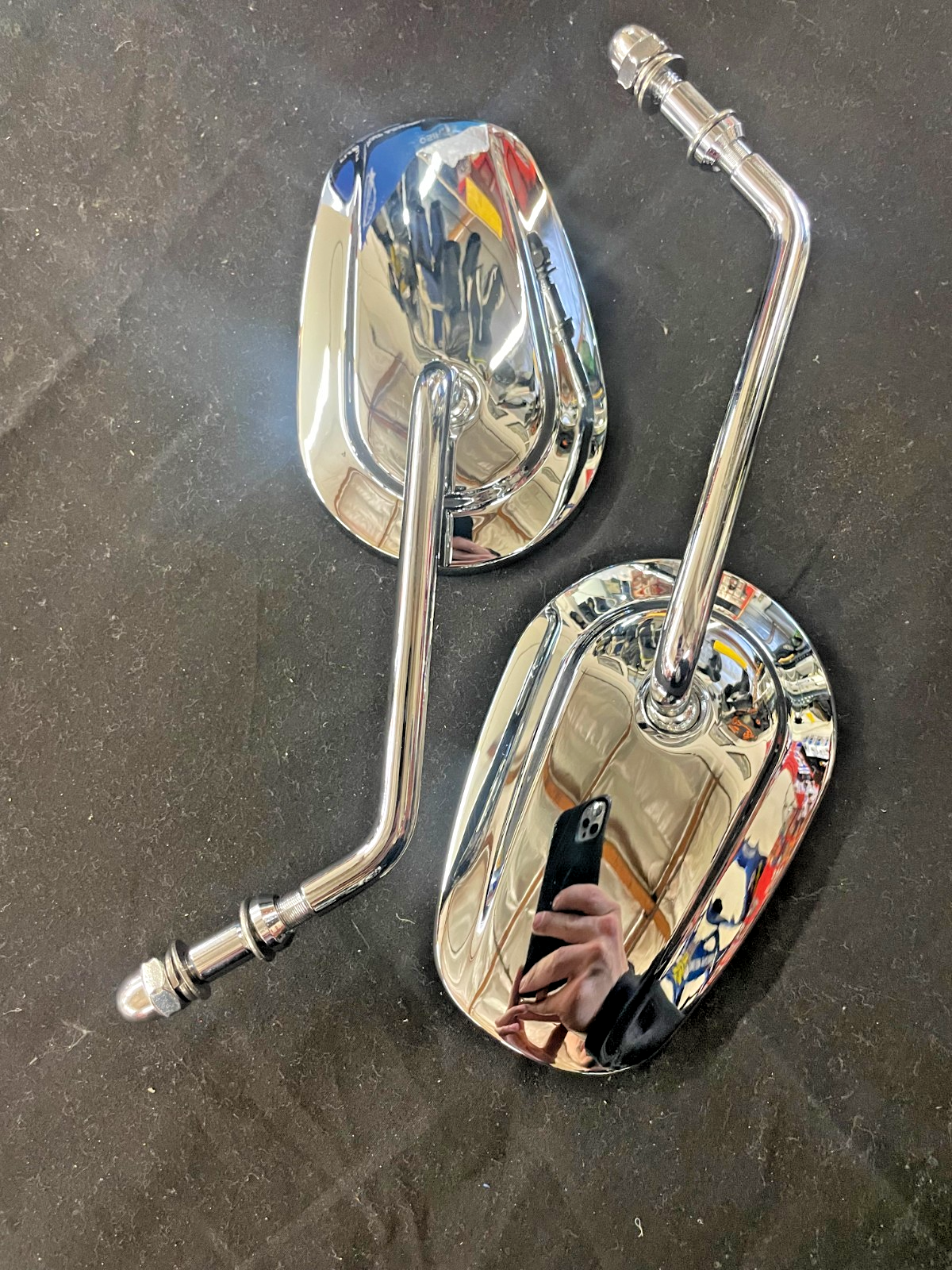 HARLEY DAVIDSON SPORTSTER SOFTAIL GLIDE Chrome Mirror Stock Stem #0201