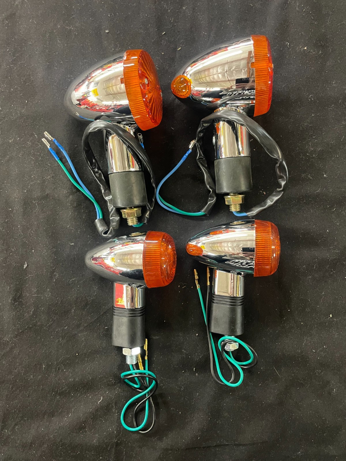 Honda VT Shadow turn signals blinkers set chrome  cafe racer universal    #0272