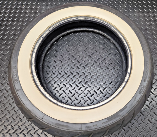 Avon AV72 Cobra 140/90-16 white wall rear tire wheel #1012   2015