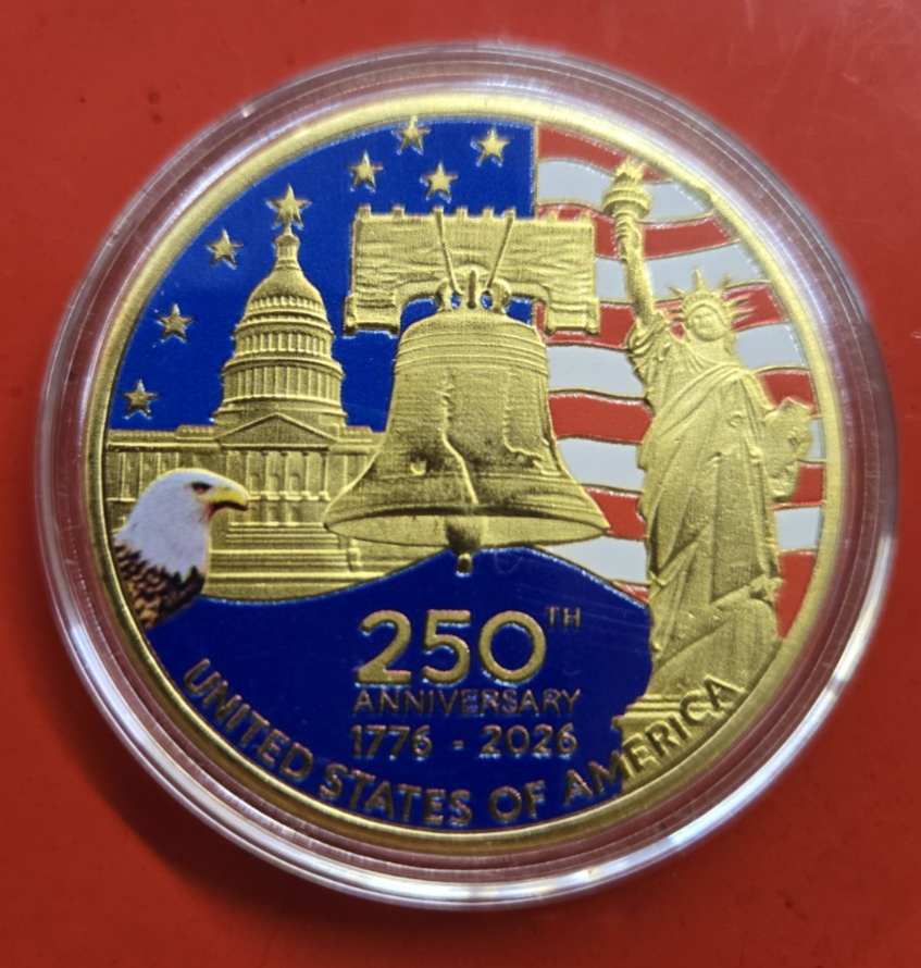 USA 250th Anniversary Commemorative Coin Double-Sided American Collectible #1090