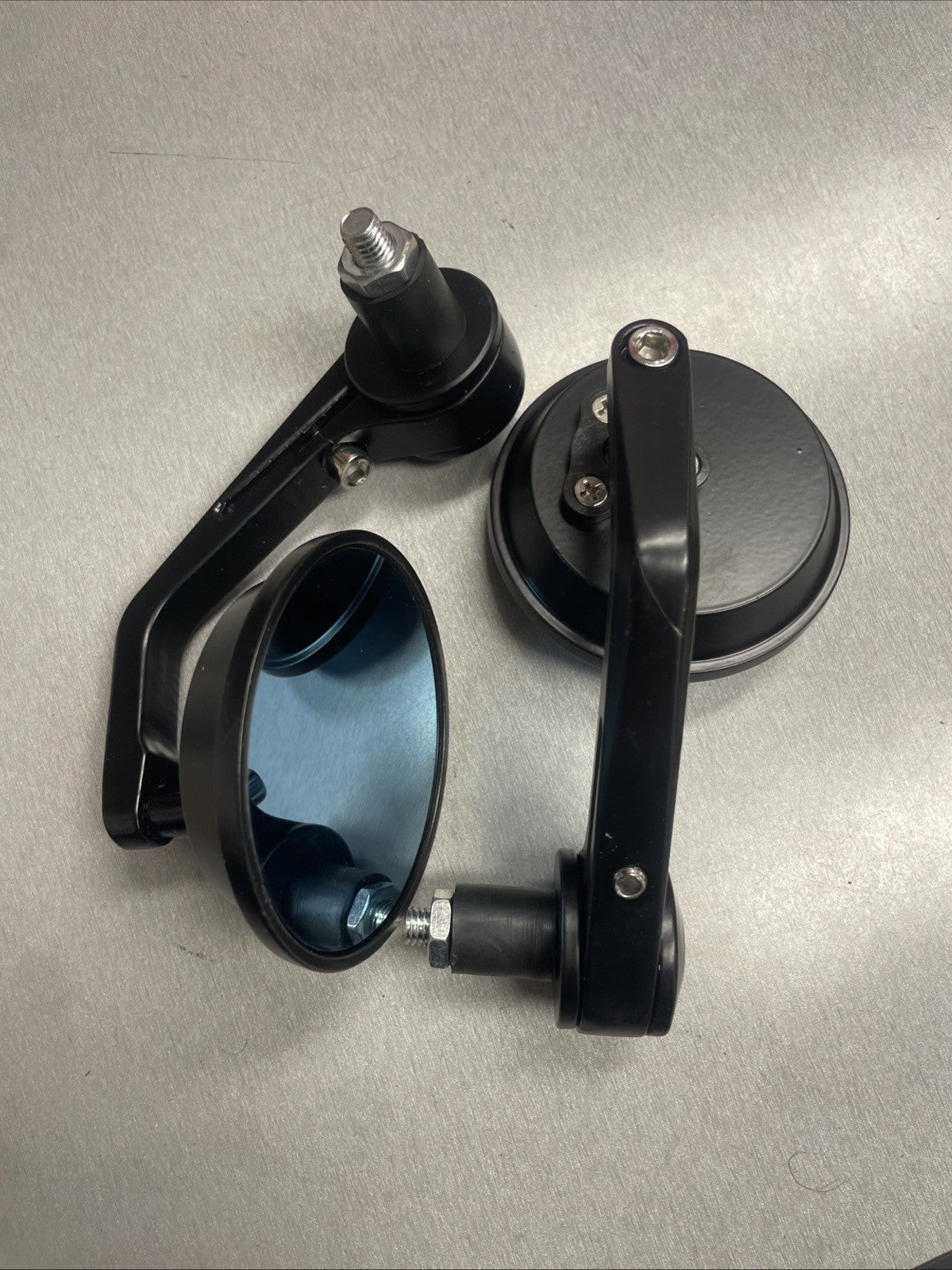 Motorcycles Bar End Round Mirrors Cafe Racer Style   #0687
