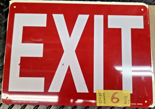 Exit Sign, 10x14 aluminum nos can have storage scuffs