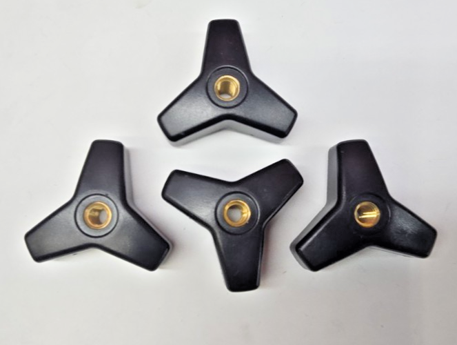 4x m8 x 1.25  Female Thread Plastic Head Screw On Clamping Nuts Knob Black #1368