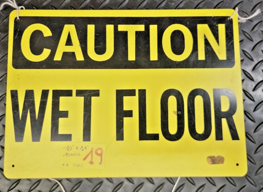 CAUTION Wet Floor  Sign  Plastic 10x14 used