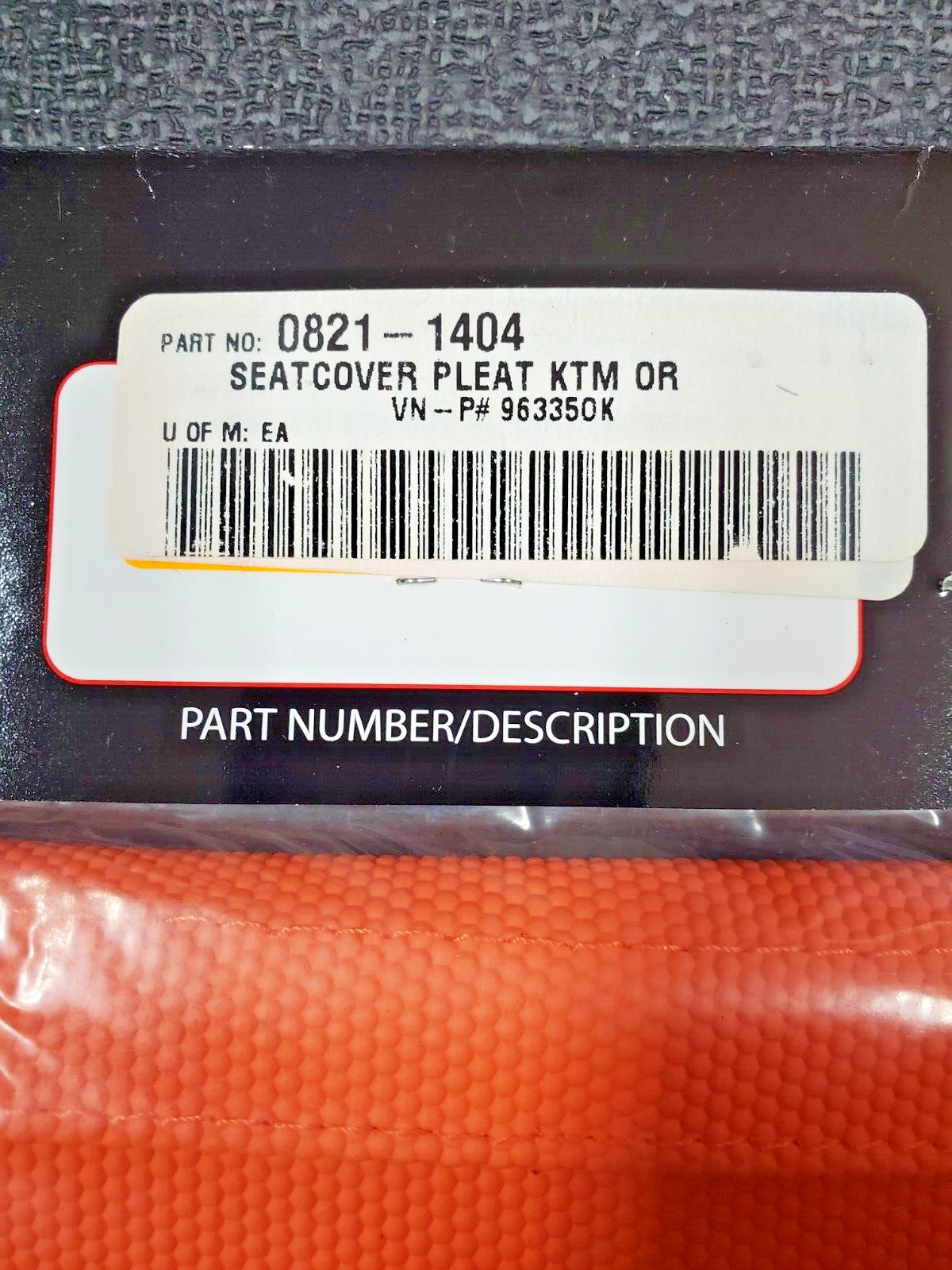 SDG 9-Pleat Gripper Seat Cover - Orange - KTM (ORANGE/ORANGE) 96335OK  #0134