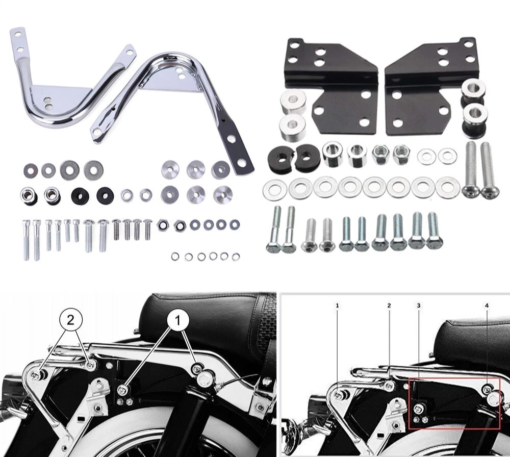 HD 1997-2008 Quick Release Sissy Bar Backrest Docking Hardware Kit