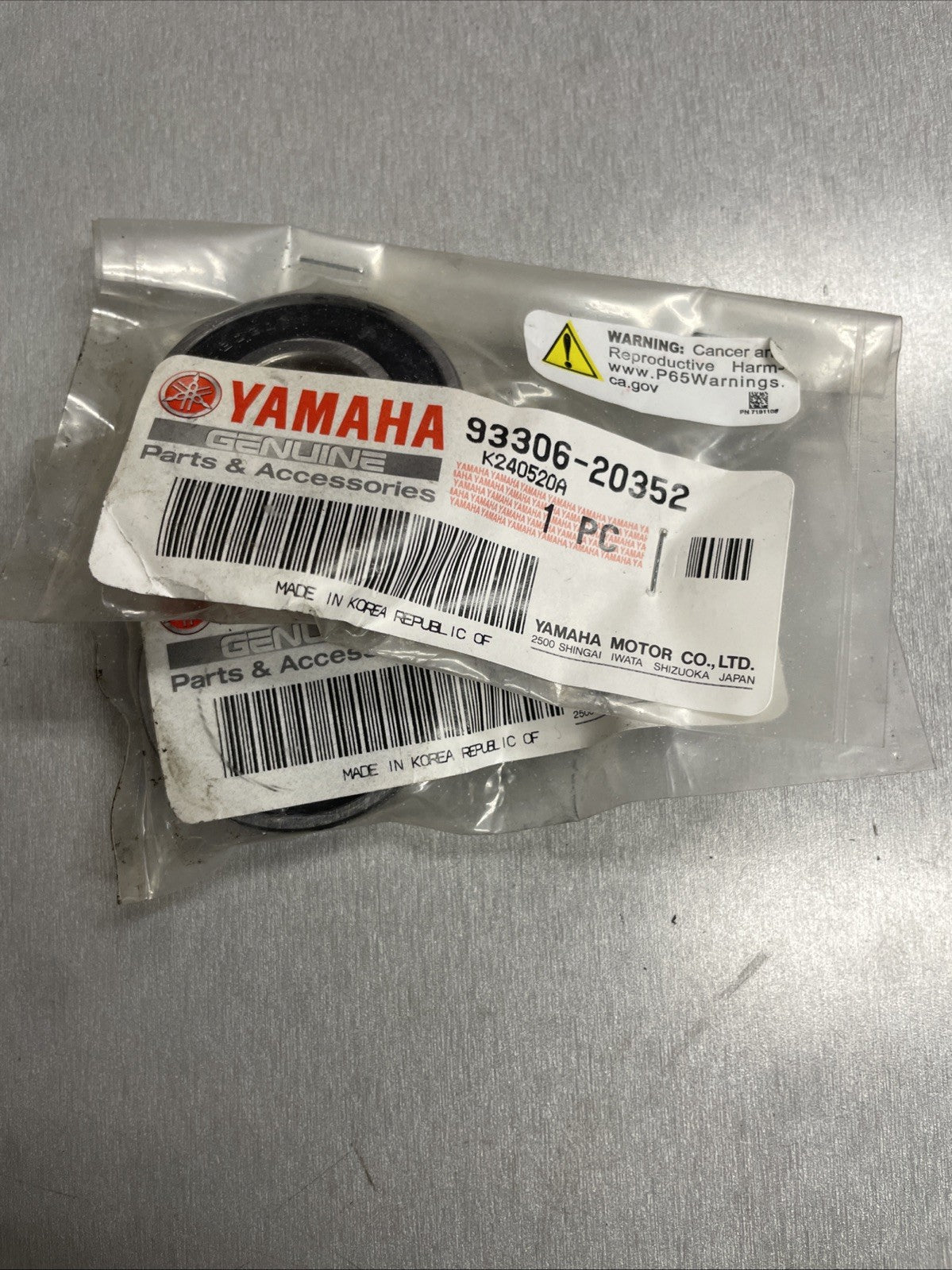 Yamaha R6 2012/13 YZF450X 2010 Bearing 93306-20352  #0639