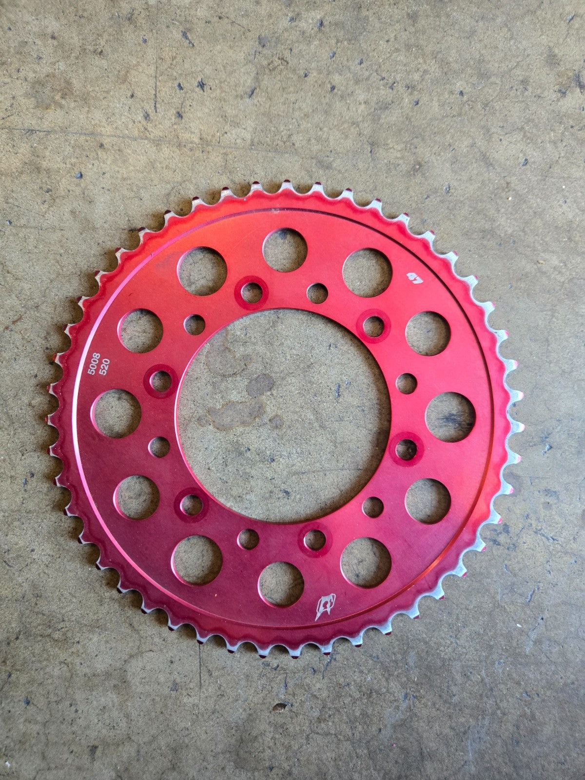 Driven Racing Lightweight Aluminum Rear Sprocket 5008-520 47t Red Anodized #0034