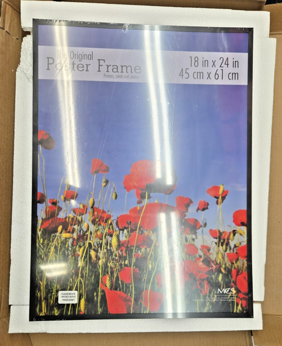 6 + 1 Mainstays 18x24 Picture Frame Black Flat Profile Wall Photo Frame #1073