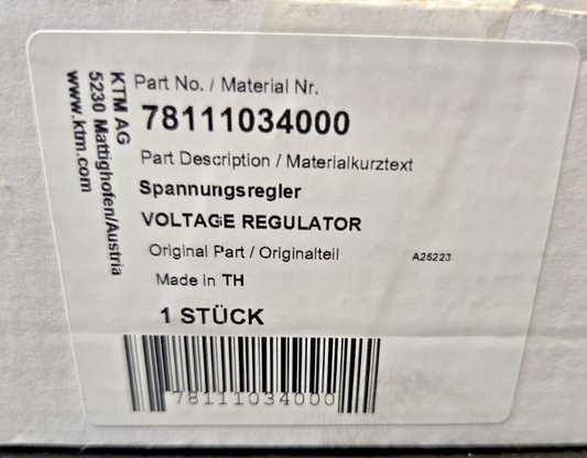 KTM Genuine Voltage Regulator - 78111034000  #0613